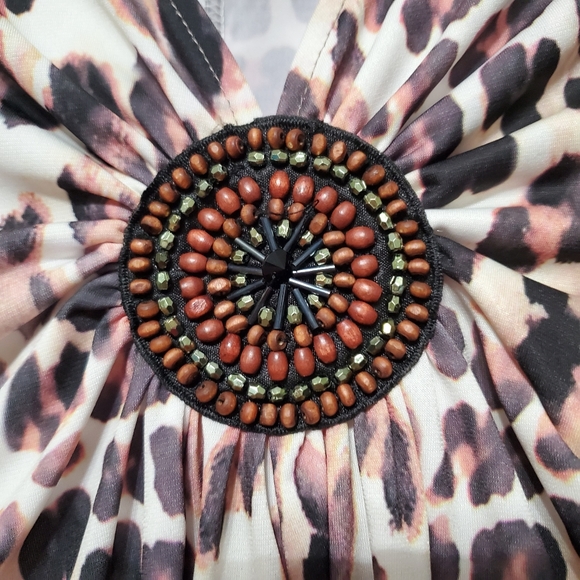 Boston Proper sleeveless v neck hi low handkerchief cut in front animal print S - Picture 4 of 14